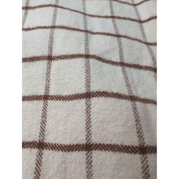 Frank & Eileen Joely Windowpane Plaid Button Up Shirt Cream Brown Womens Large - Picture 6 of 10